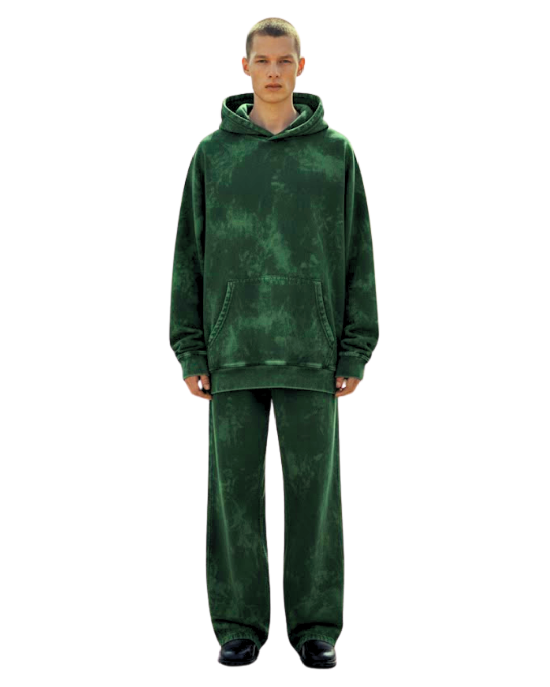 Deep Emerald | Dark Green Acid-Wash Hoodie