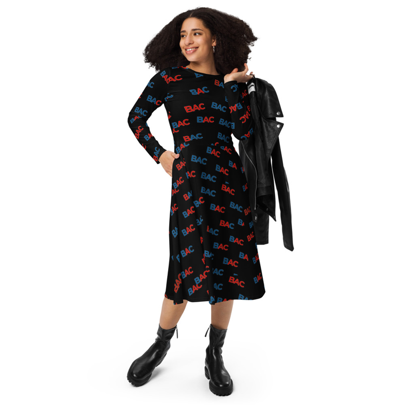 BAC All-over print long sleeve midi dress