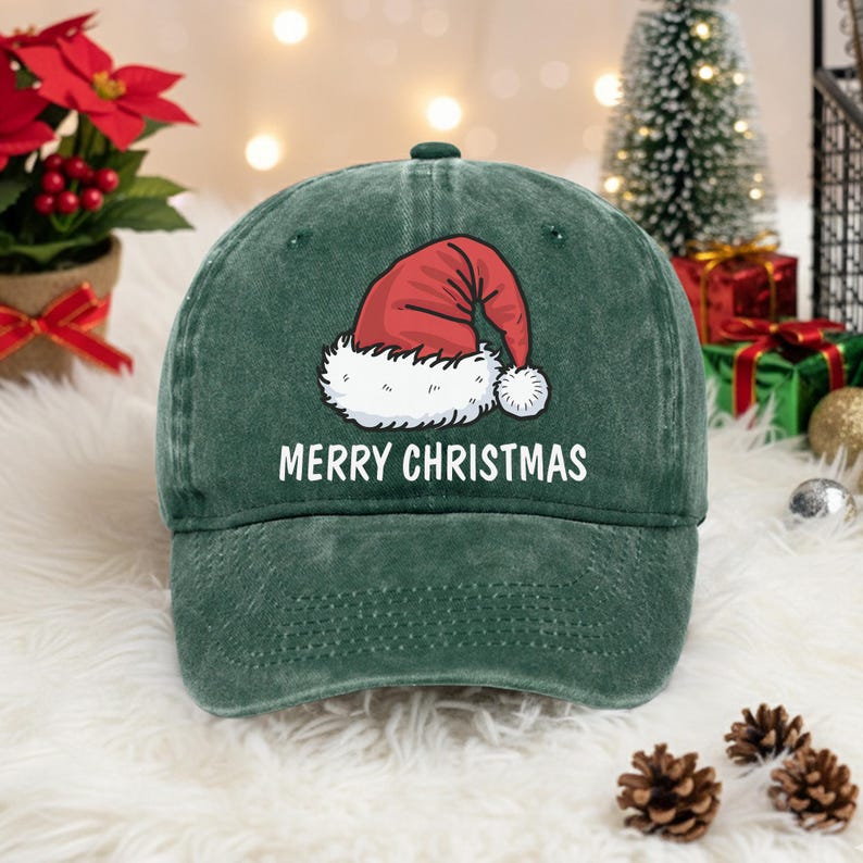 Christmas Baseball Cap: Merry Christmas Hat with Santa Red Hat Š Perfect Gift for Teachers, Friends, and Family, Holiday Season Accessory