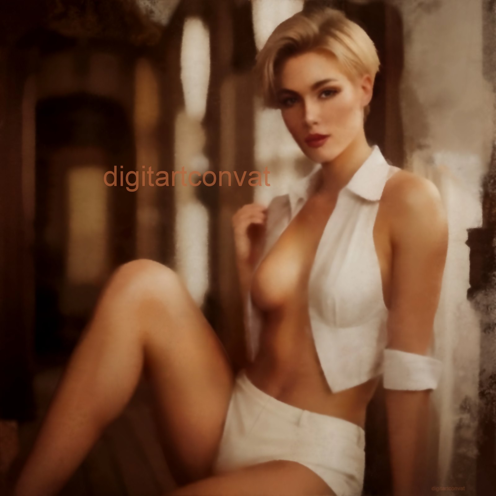 Linneta beautiful short haired blond