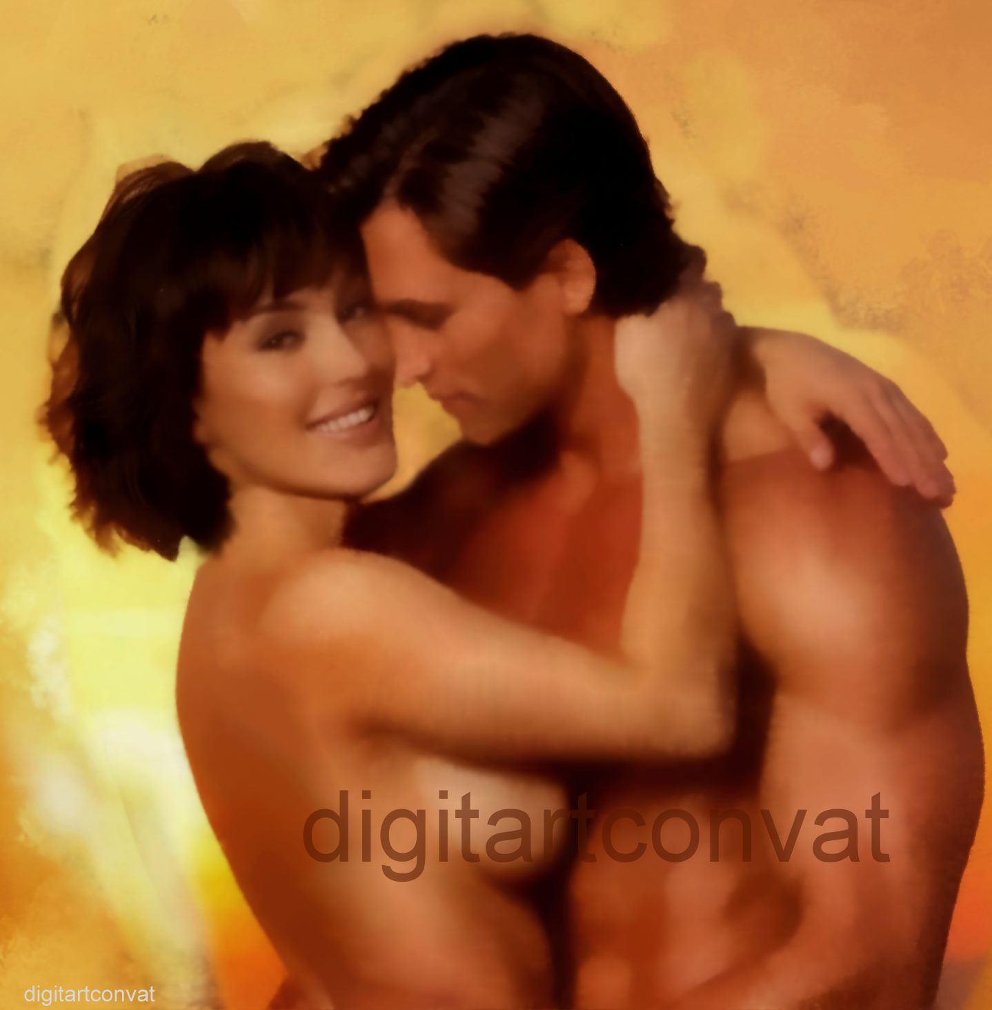 Romantic Couple Painted Art - Joe and Ria