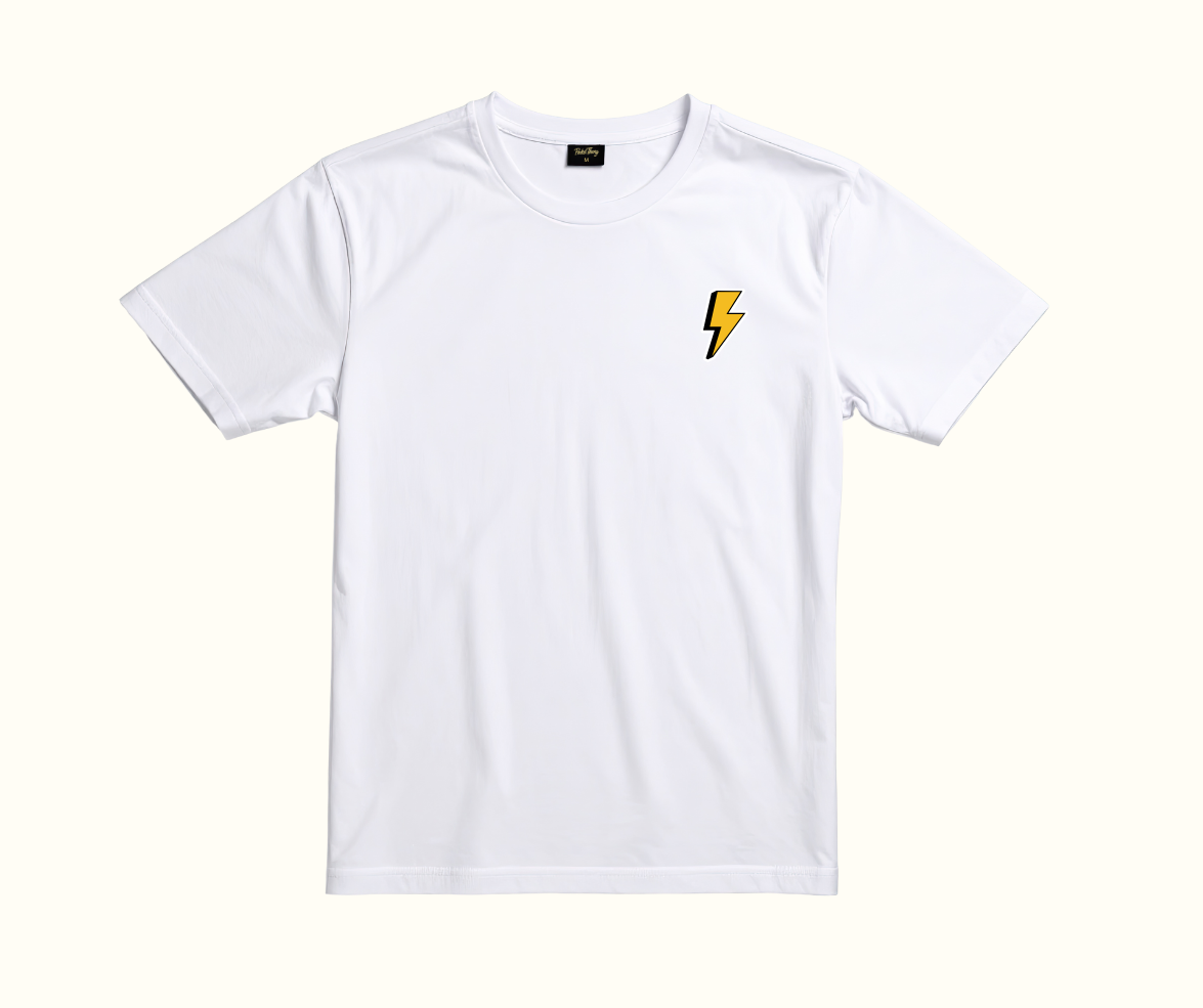 White T-shirt with Lightning Bolt