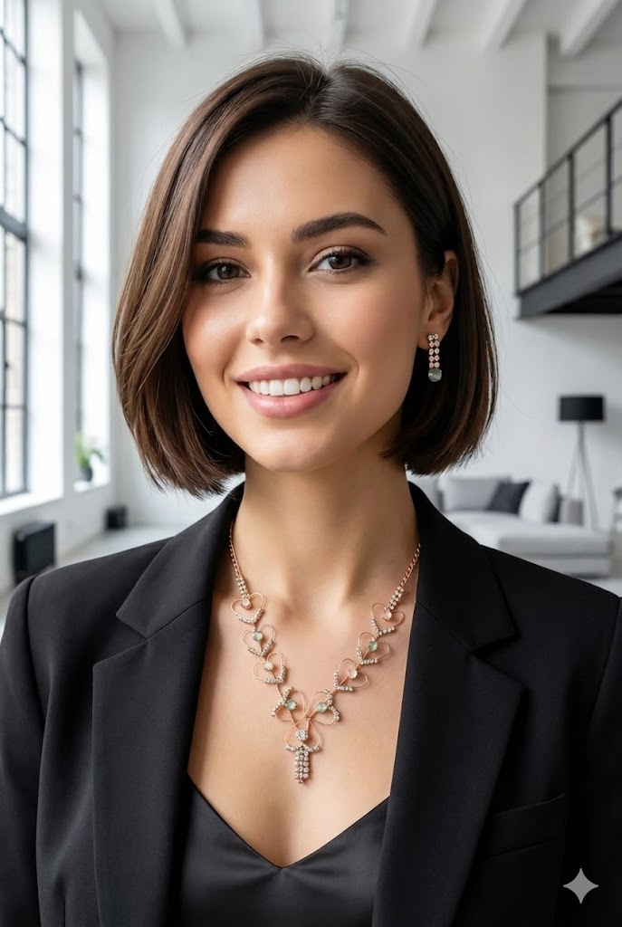 Elegant Heart-Shaped Necklace and Earring Set