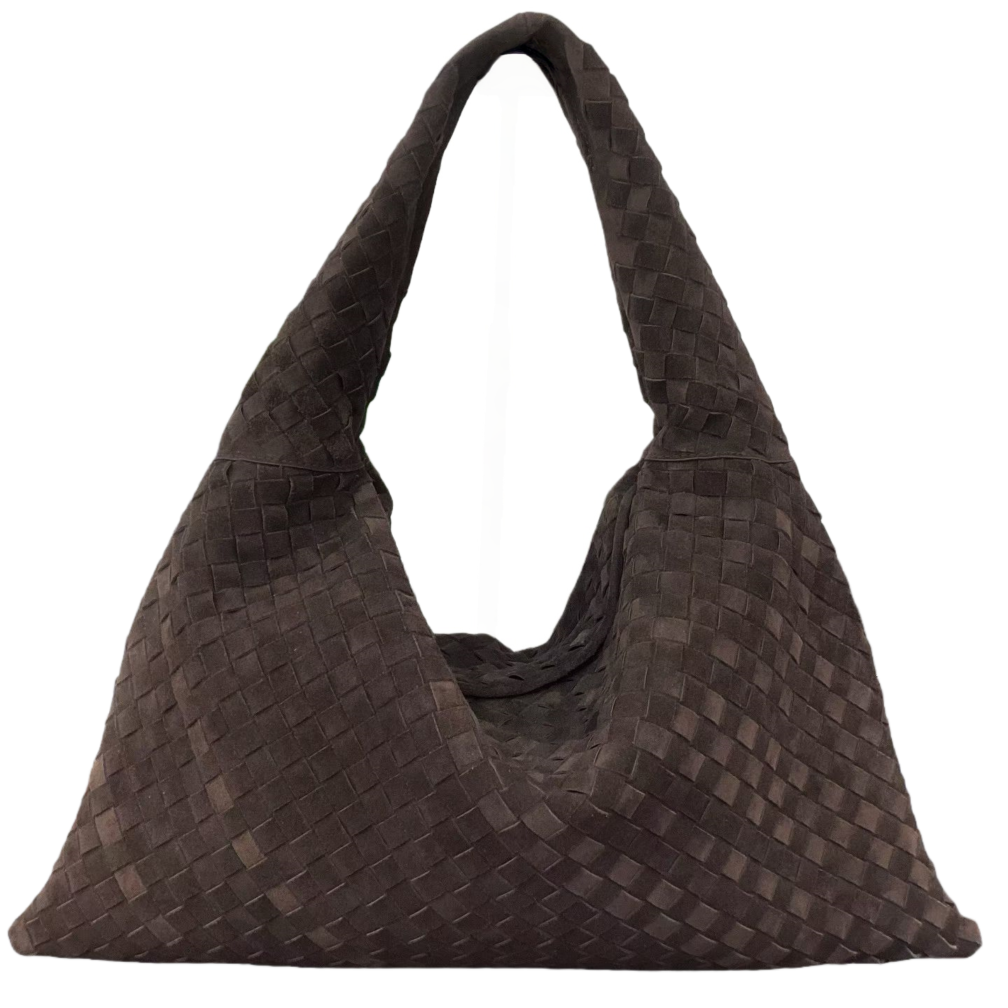genuine leather Woven Brown Handbag