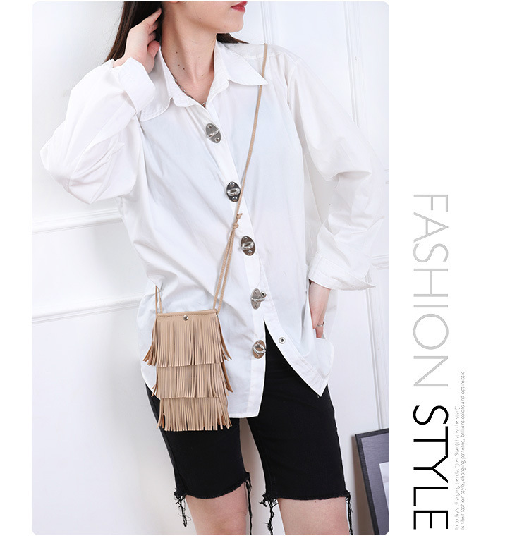 Black Fringe Mini Crossbody Bag