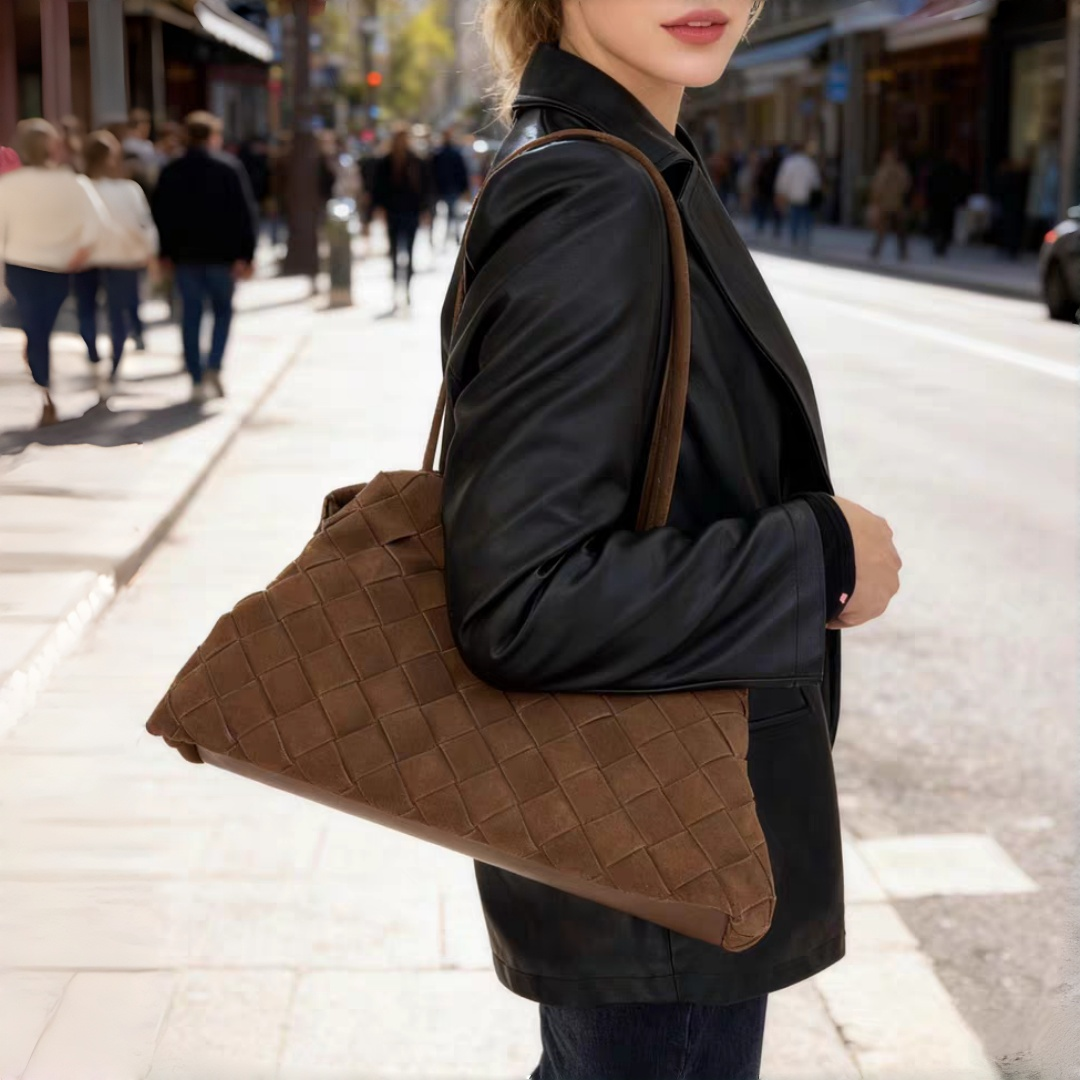 woven leather handbag