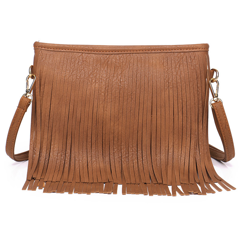 Brown Fringe Crossbody Bag