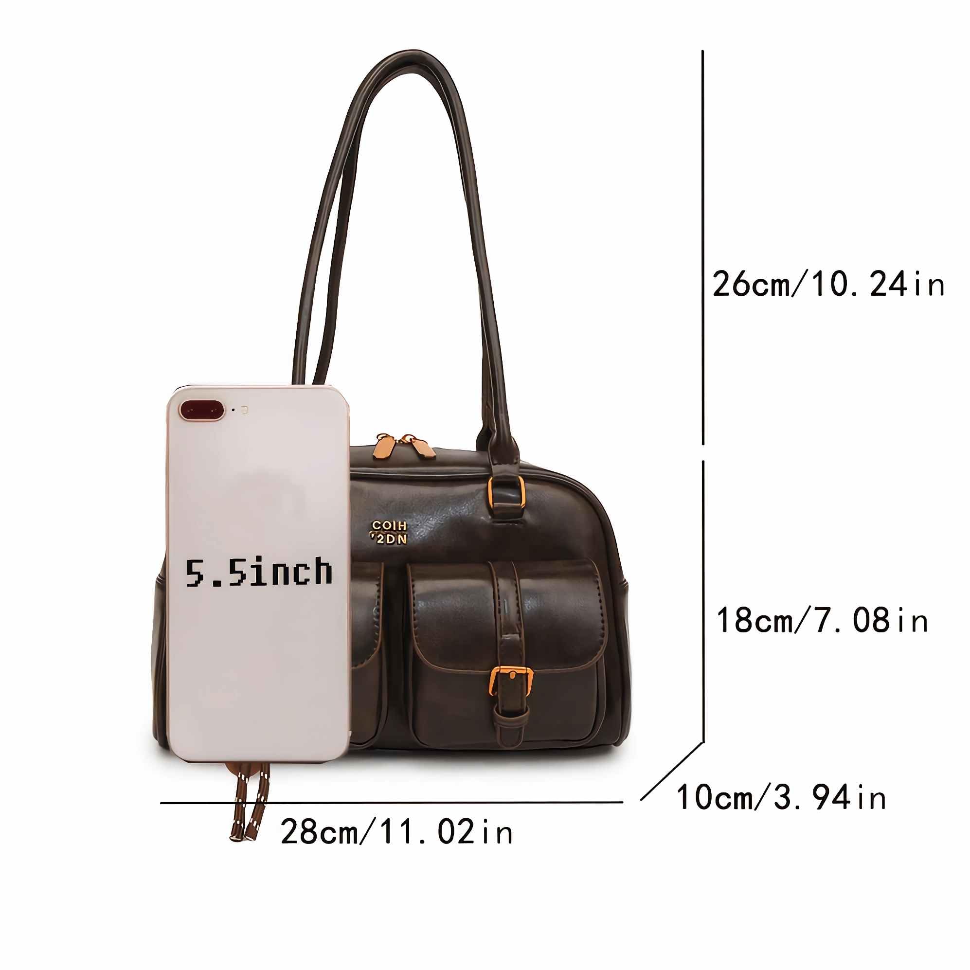 Classic Brown Leather Handbag