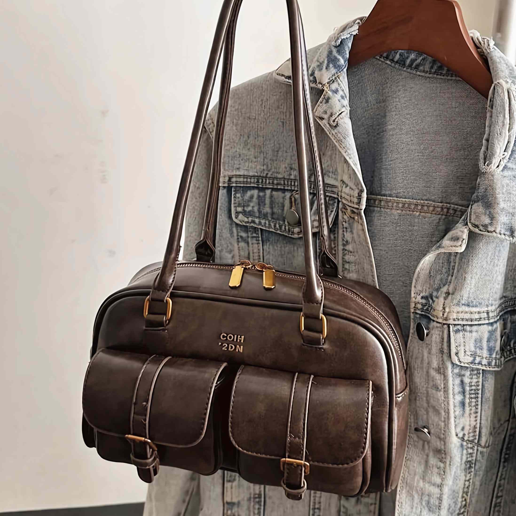 Classic Brown Leather Handbag