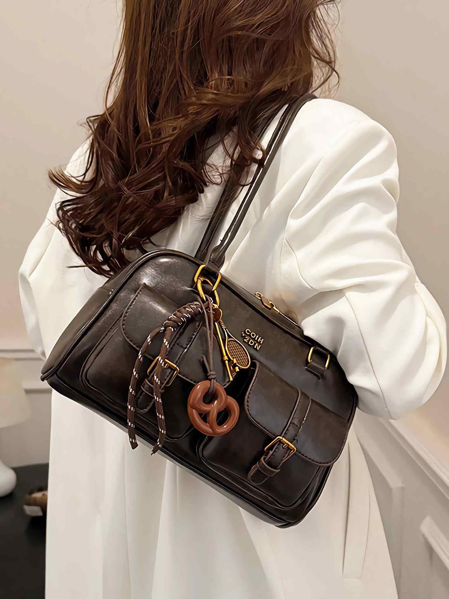 Classic Brown Leather Handbag