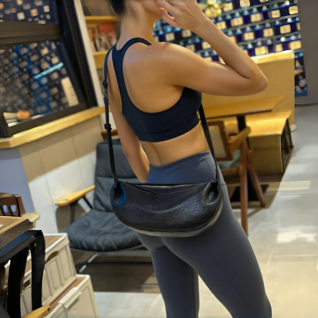 Black Leather Crossbody Shoulder Bag