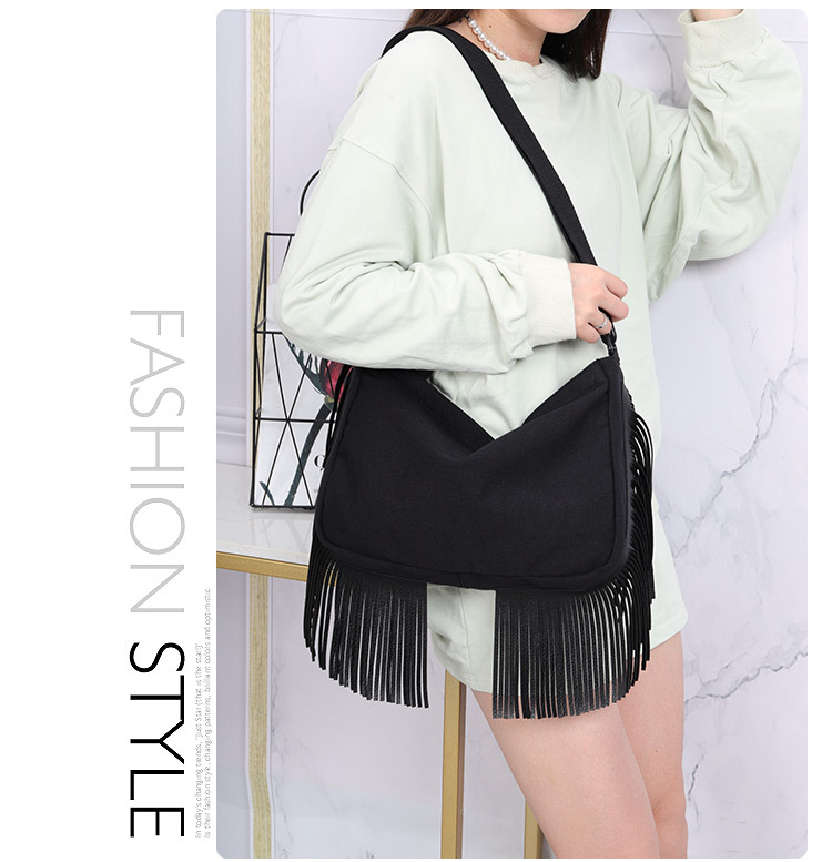 Black Fringe Shoulder Bag