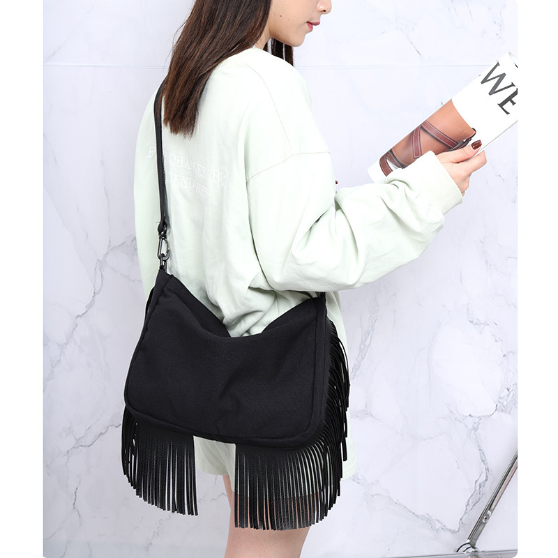 Black Fringe Shoulder Bag