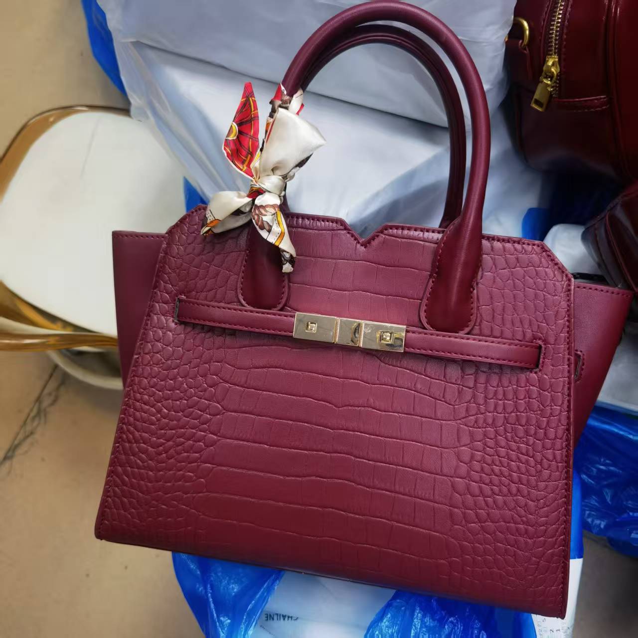 Elegant Burgundy Tote Bag