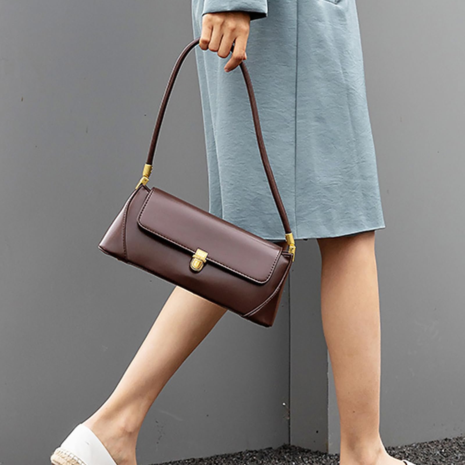 Brown vegan Leather Shoulder Bag