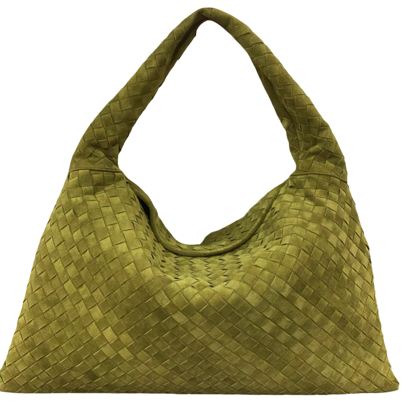 genuine leather Woven Brown Handbag