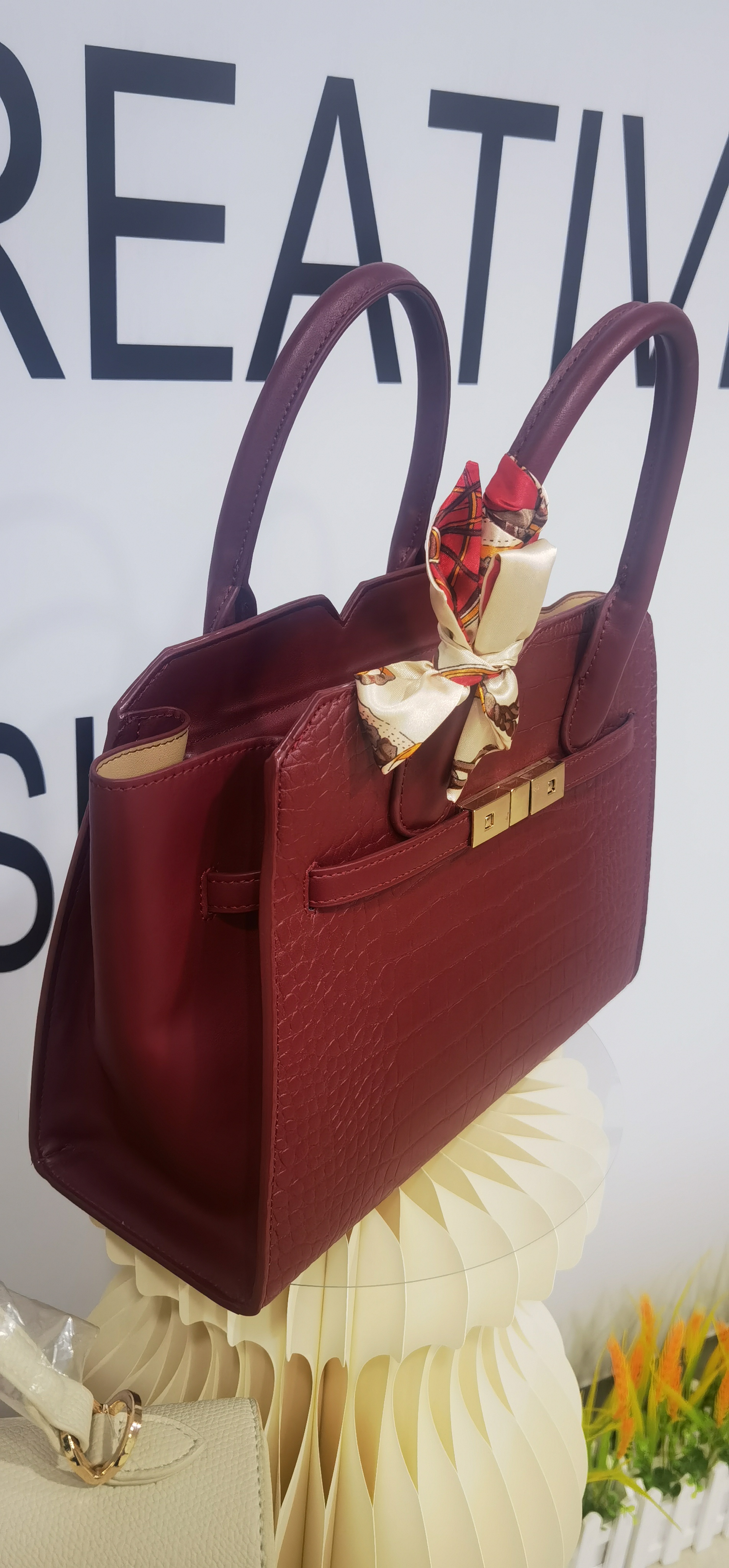 Elegant Burgundy Tote Bag