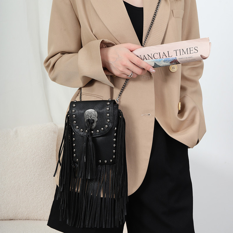 Black Fringe Crossbody Bag