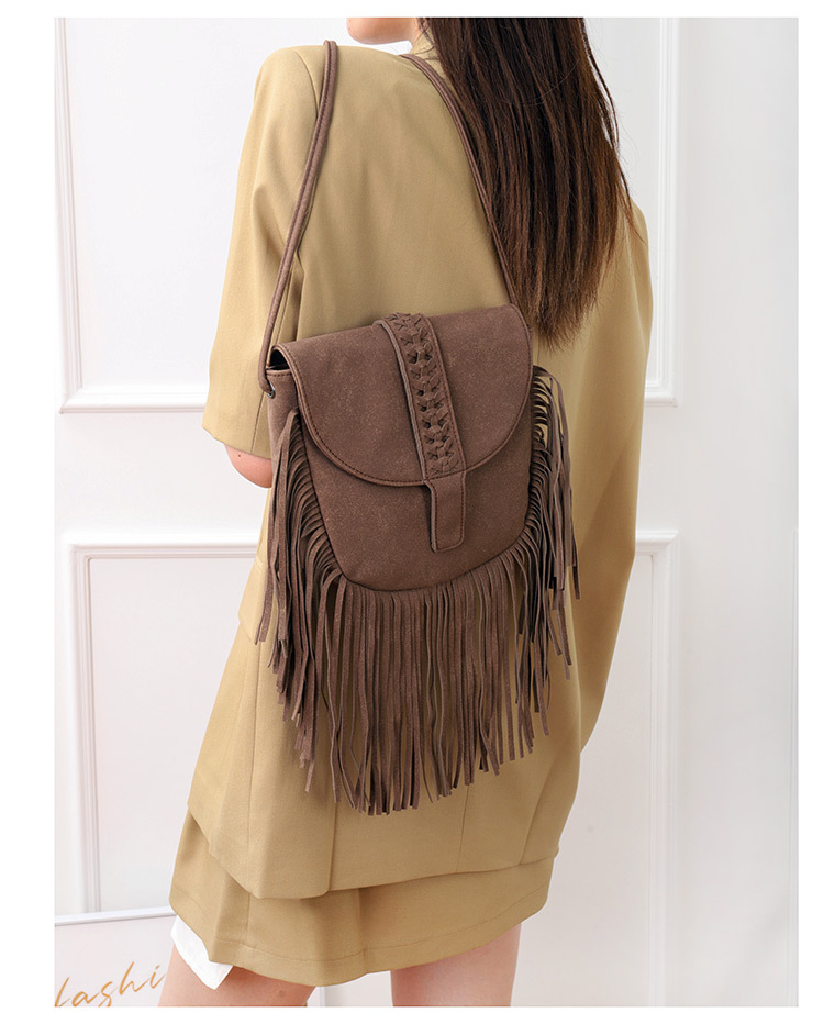 Boho Fringe Suede Crossbody Bag