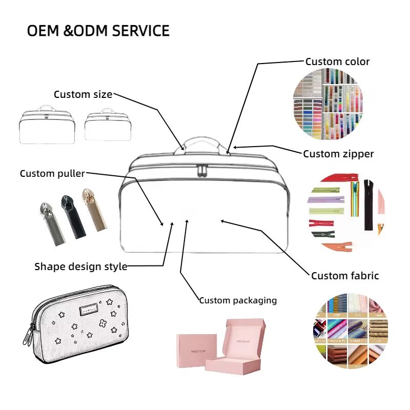 Striped Fabric Pouch Set