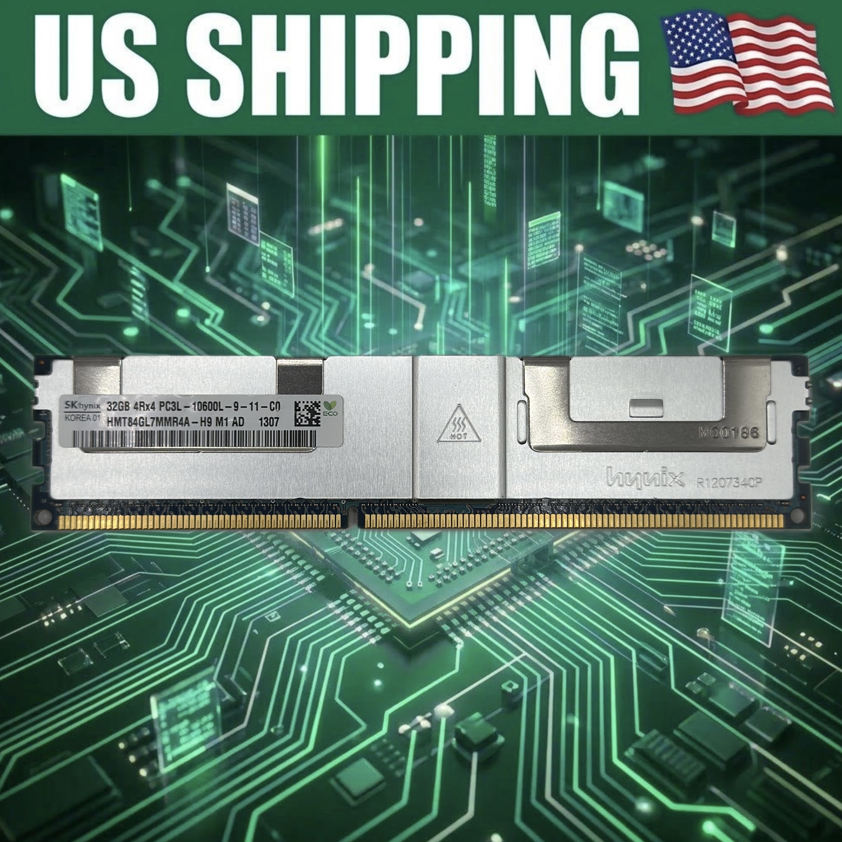 SK hynix 32GB PC3L-10600L Server RAM Module (Shielded)