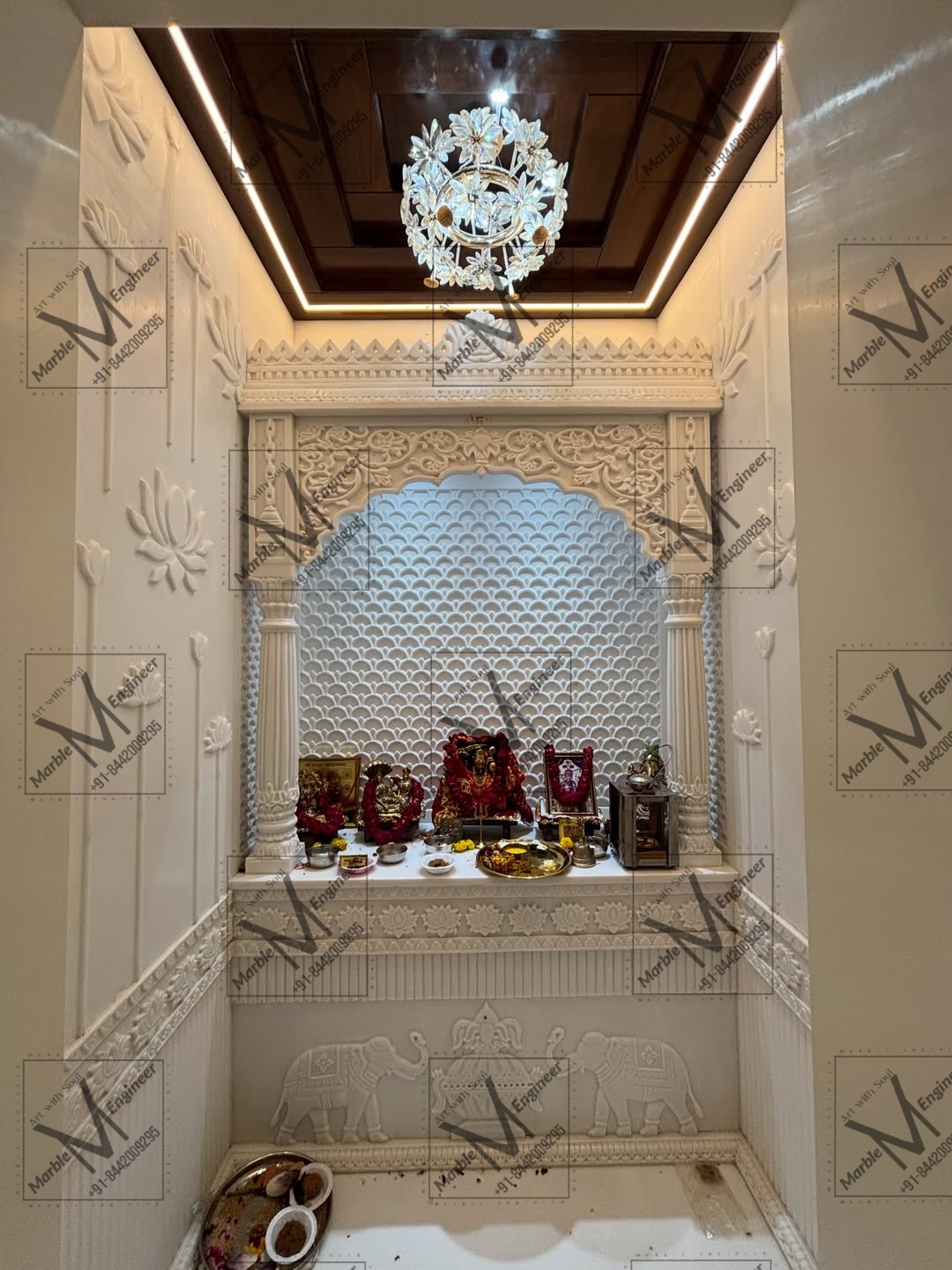 Luxury Carved Wooden Pooja Mandir