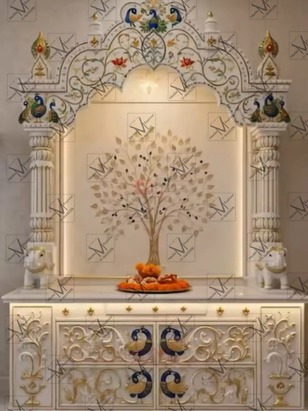 Designer Marble Pooja Mandir