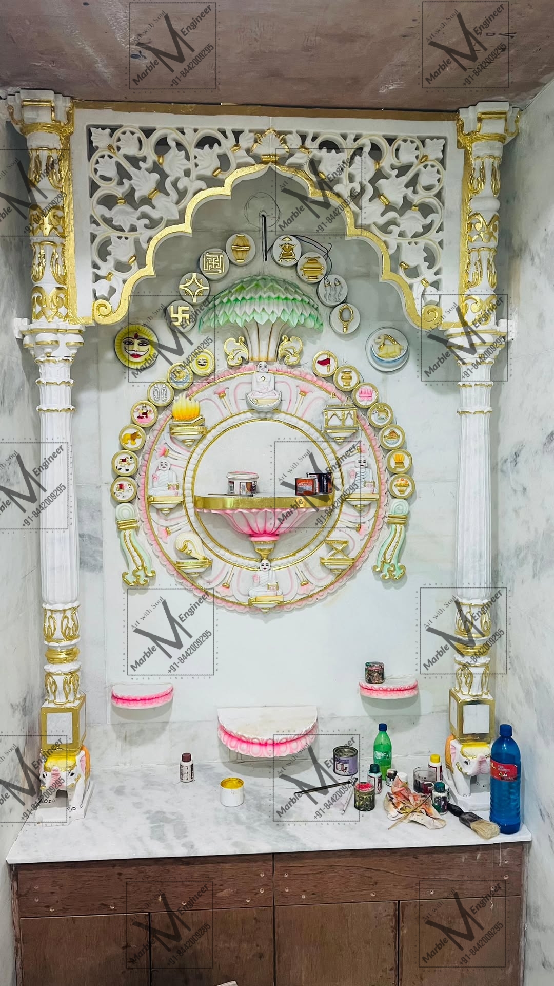 Traditional Marble Pooja Mandir