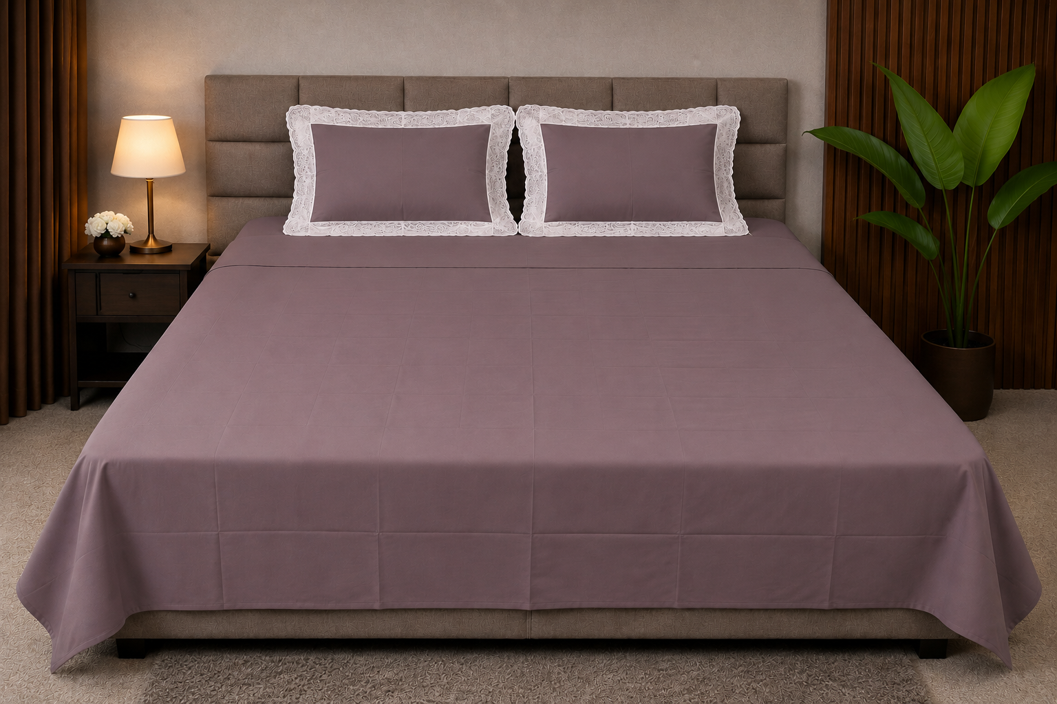 Mauve Bedsheet Set (400 TC)