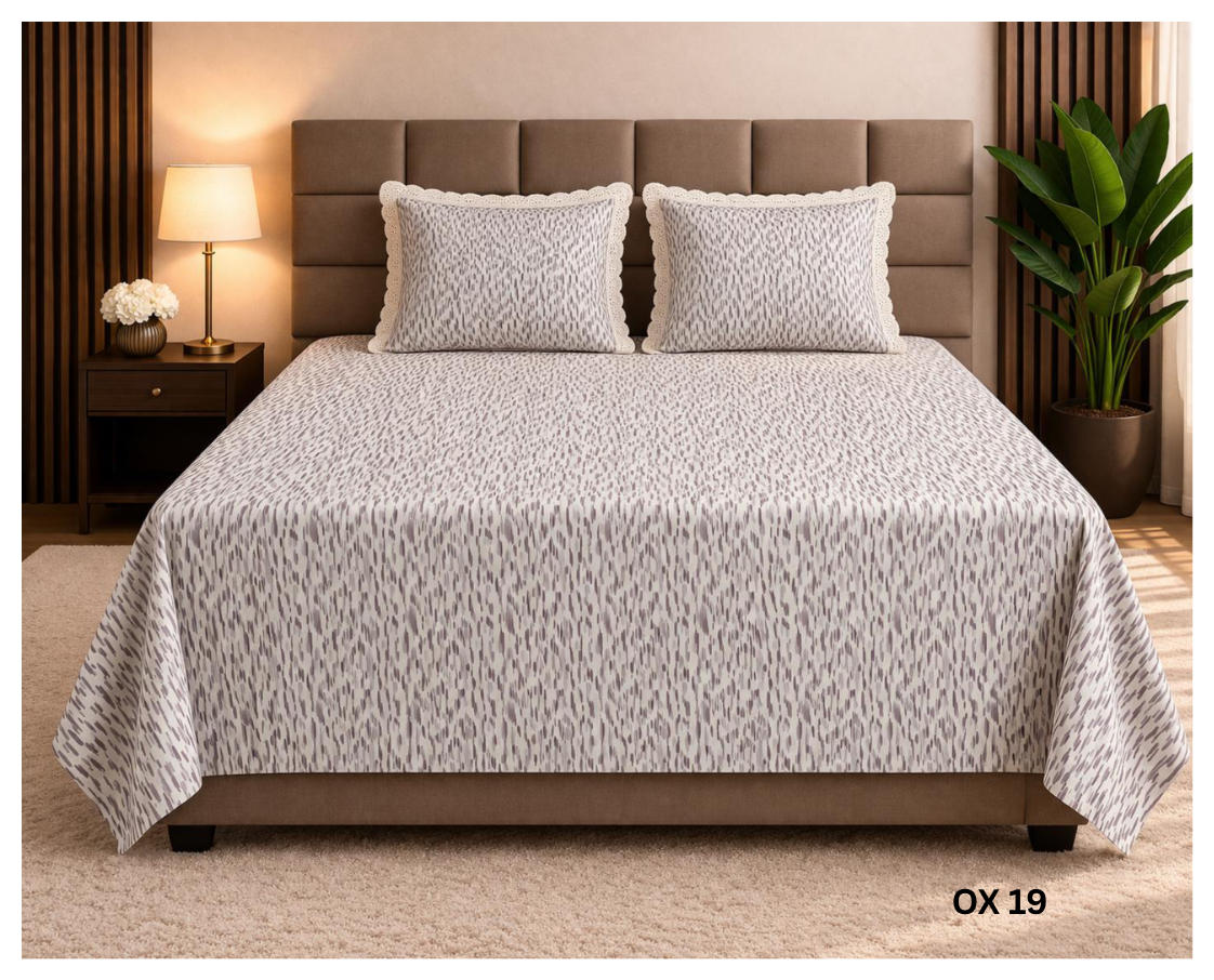 Elegant Double Bed Sheet Set (400 TC Cotton)