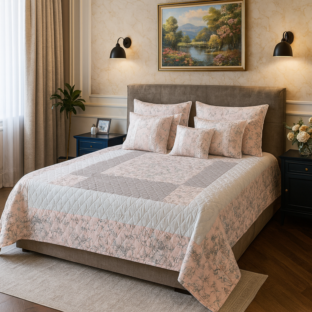 Floral Quilted Bedspread Set (Allen Collection)