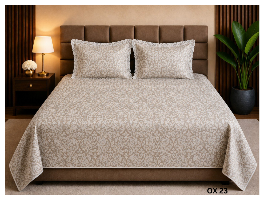 Elegant Beige Bedsheet Set (400 TC Cotton)