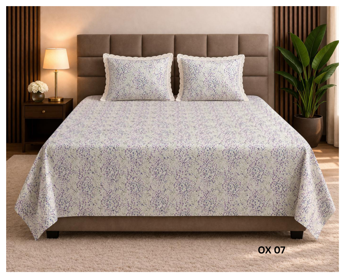 Floral Printed BedSheet Set (400 TC Cotton)