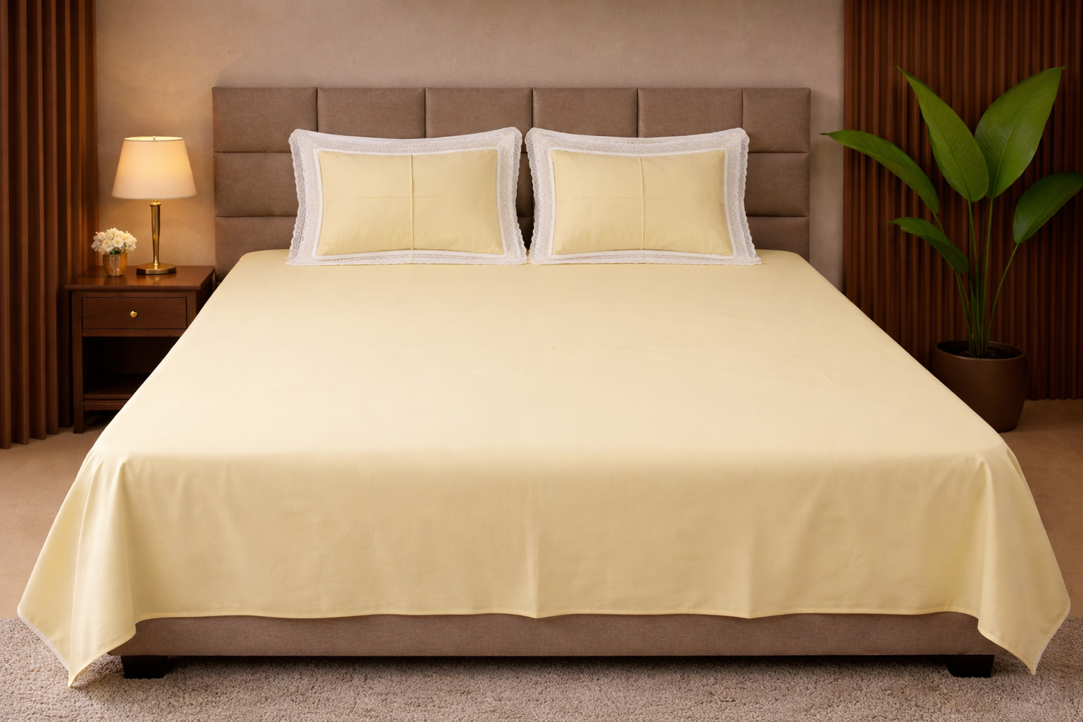 Butter Yellow Bed Sheet Set (400 TC)