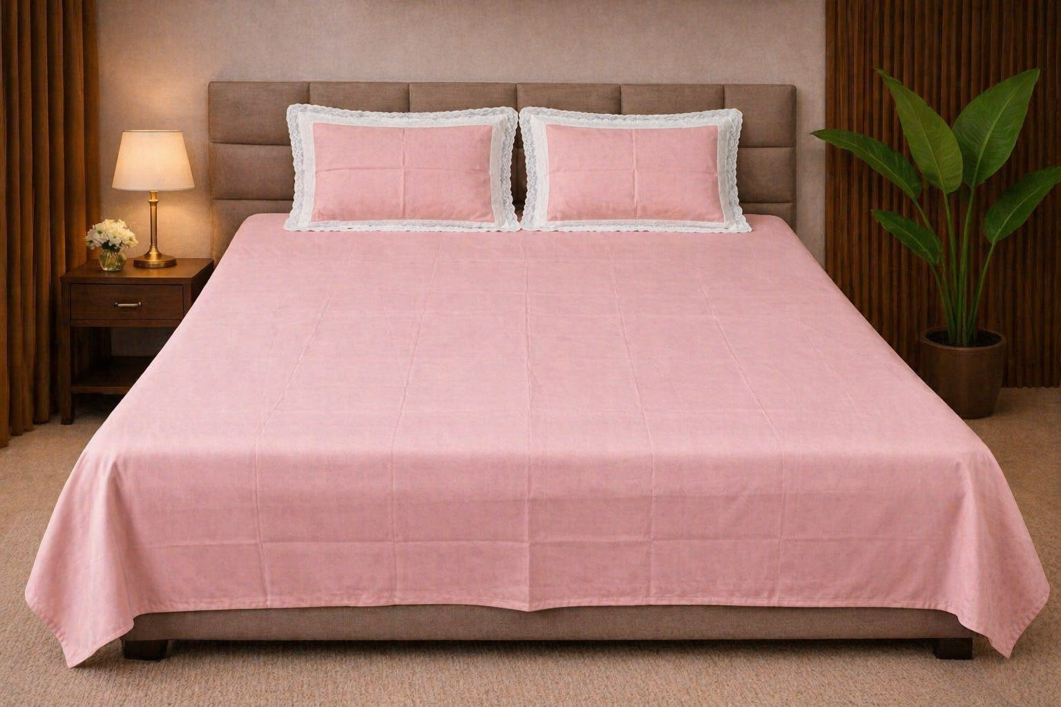 Elegant Pink Bed Sheet Set (400 TC)
