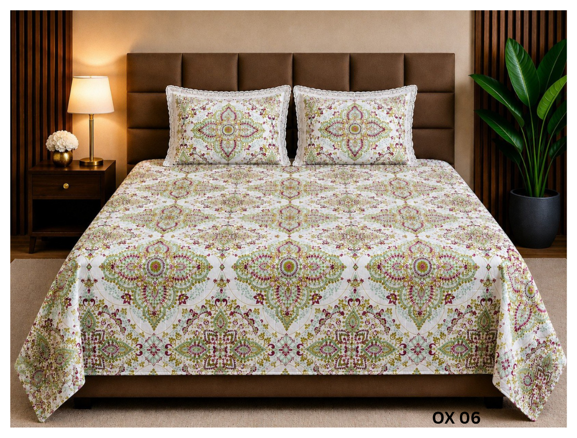 Geometric Bedsheet Set (400 TC Cotton)
