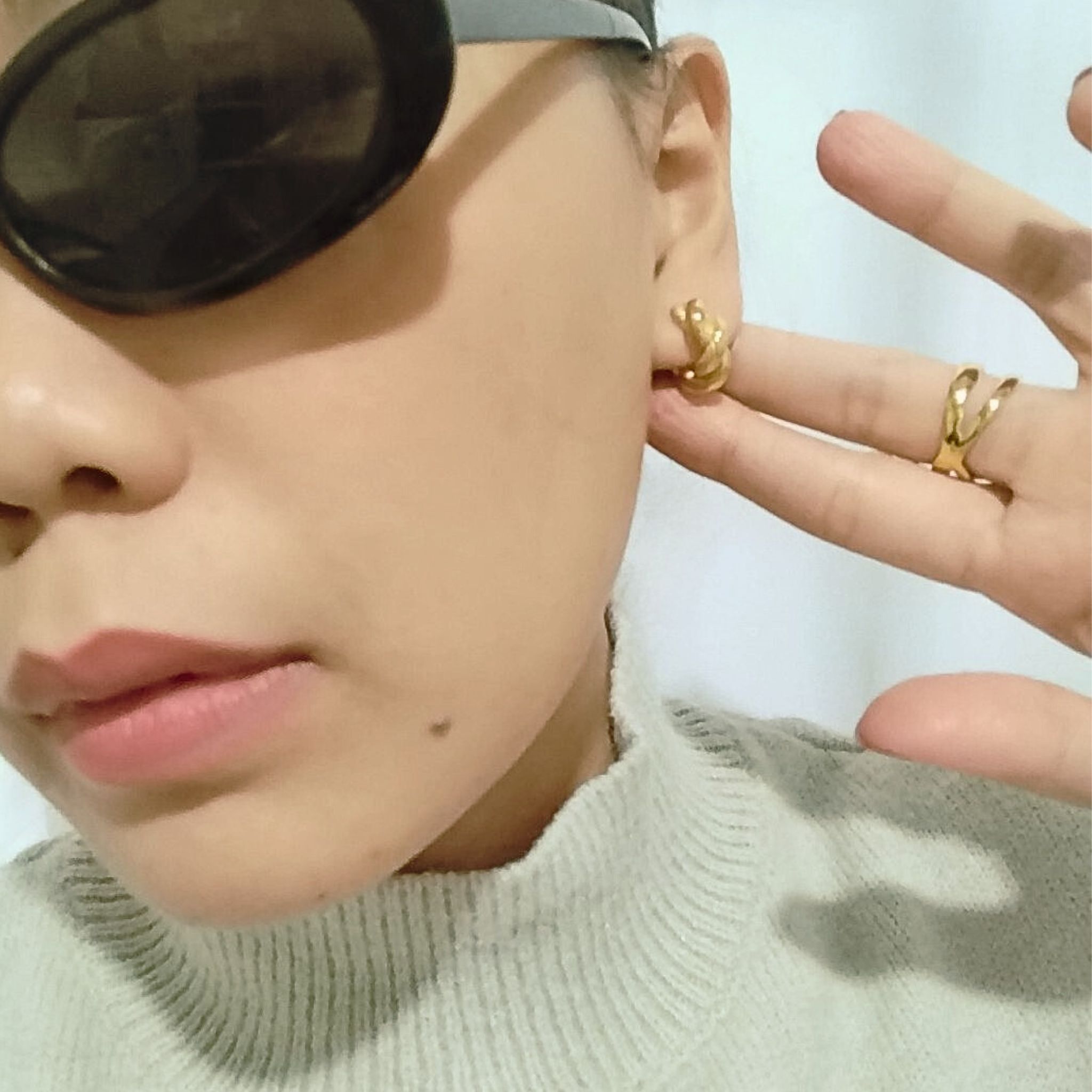 Gold Twisted Hoop Earrings