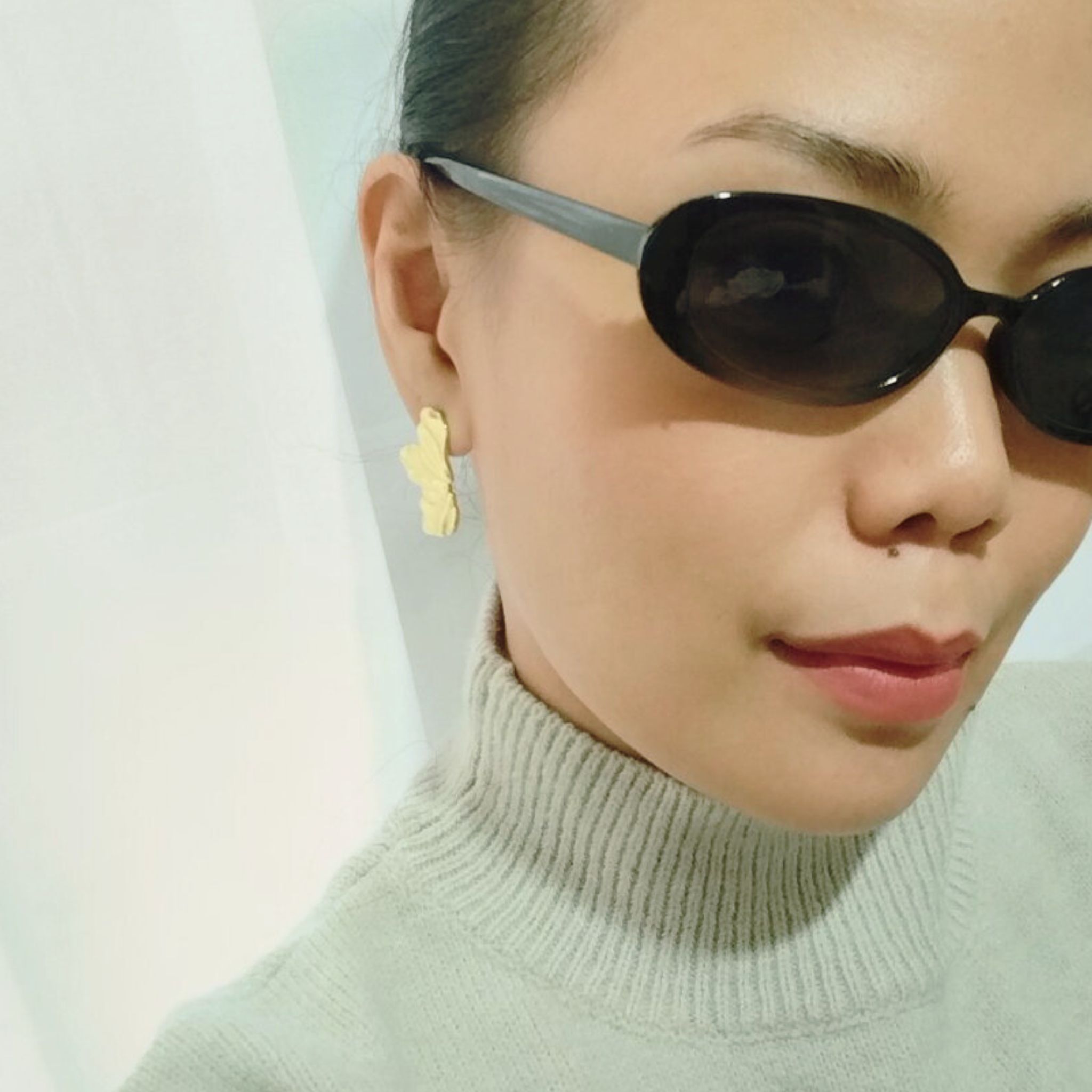 Gold Abstract Floral Statement Earrings