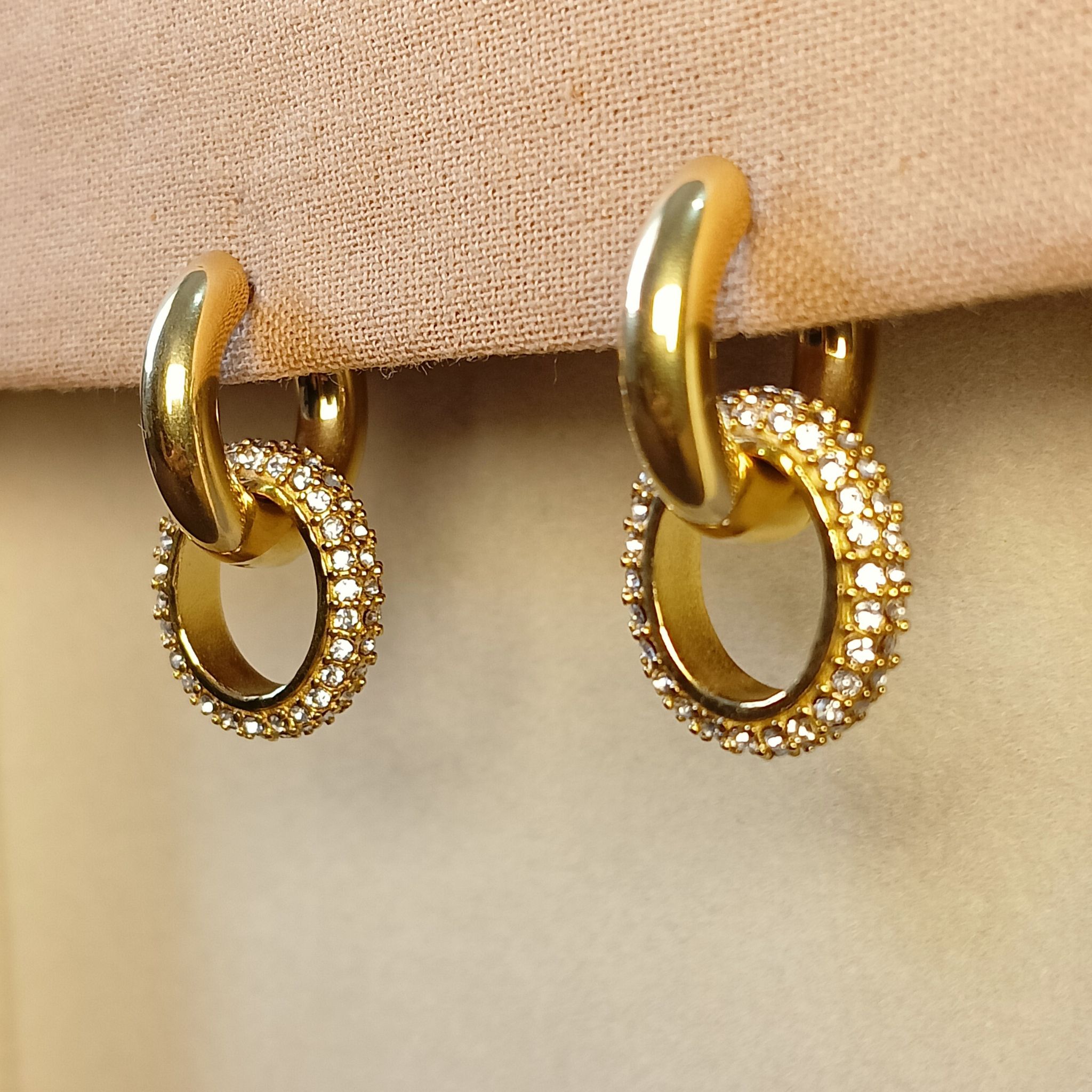 Gold Interlocking Hoop Earrings