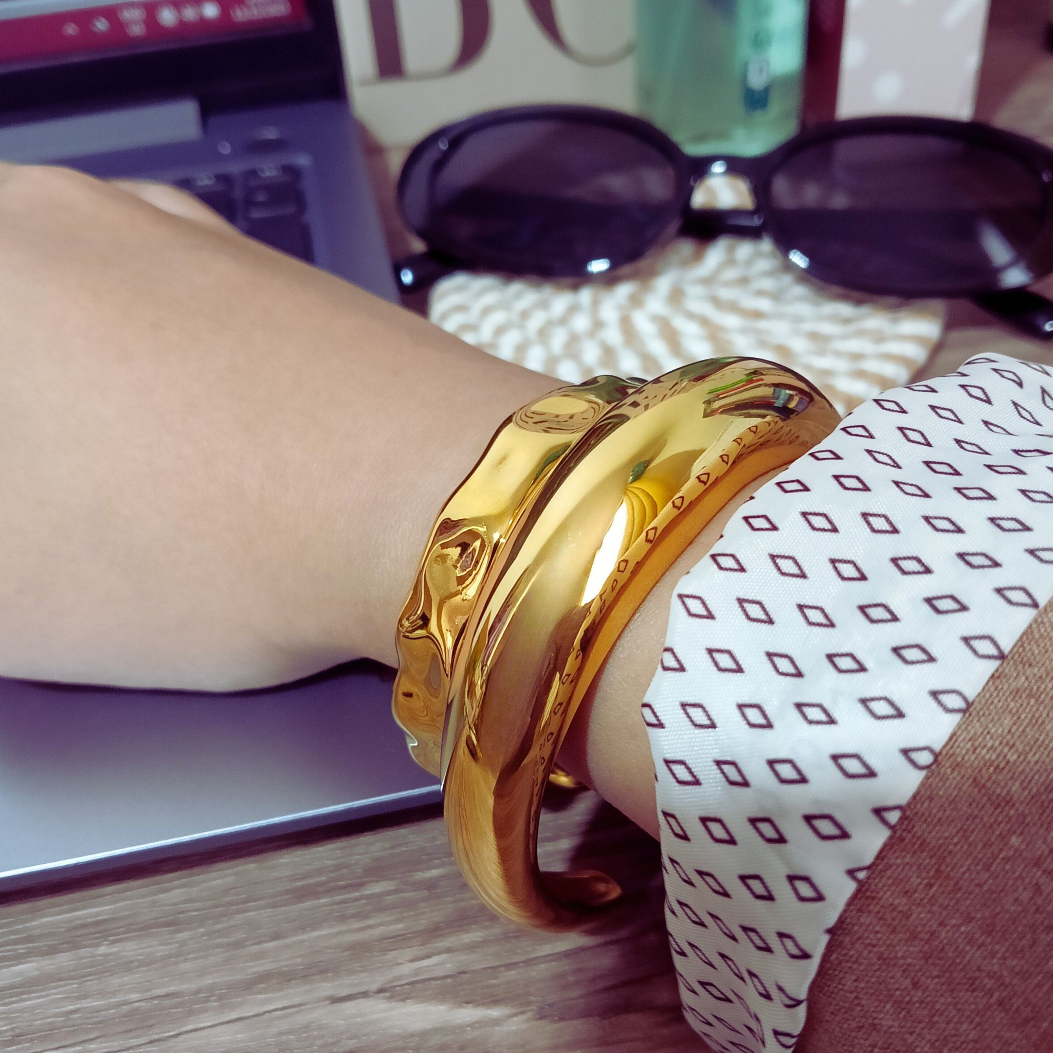  Empire Cuff Bangles 18K Gold Plated