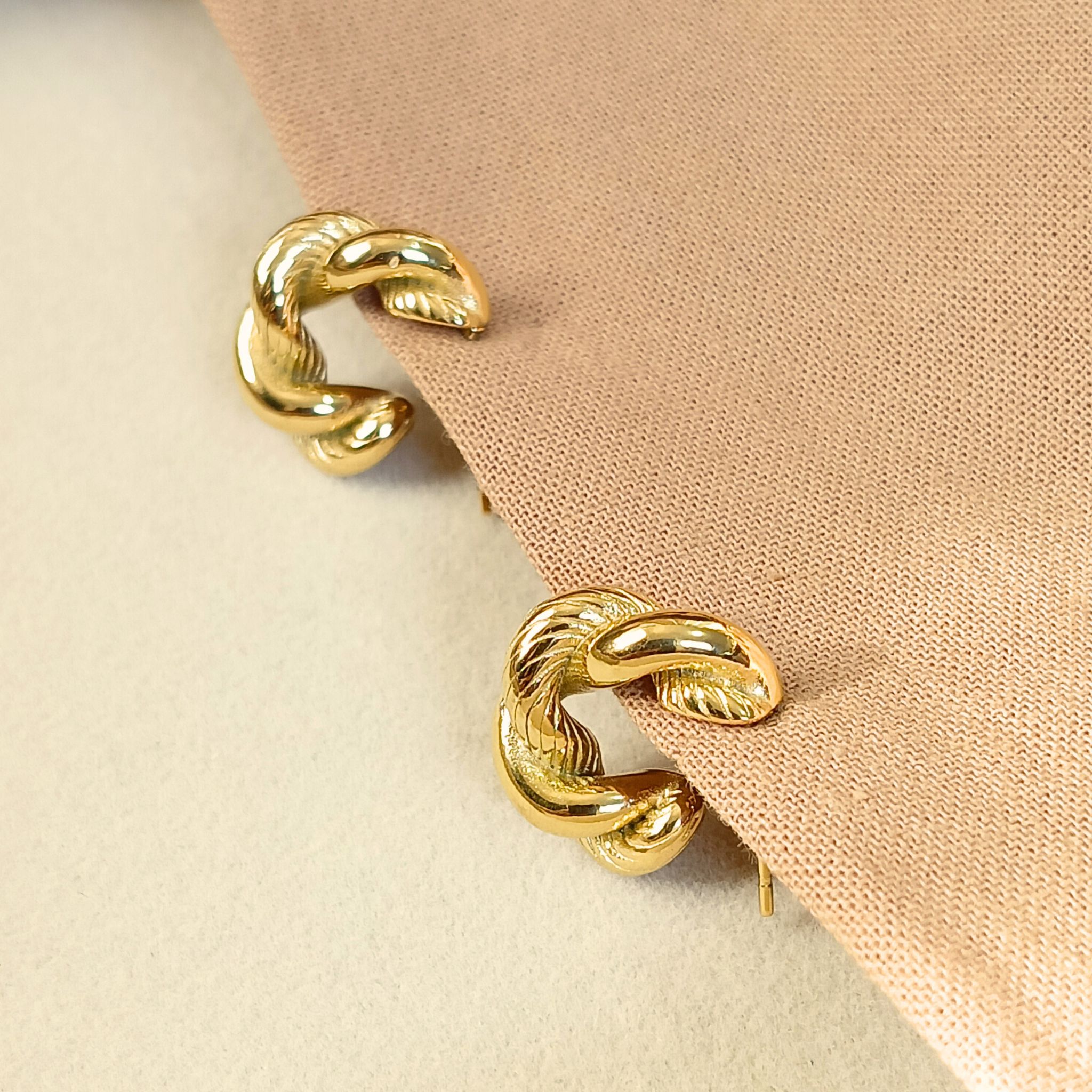 Gold Twisted Hoop Earrings