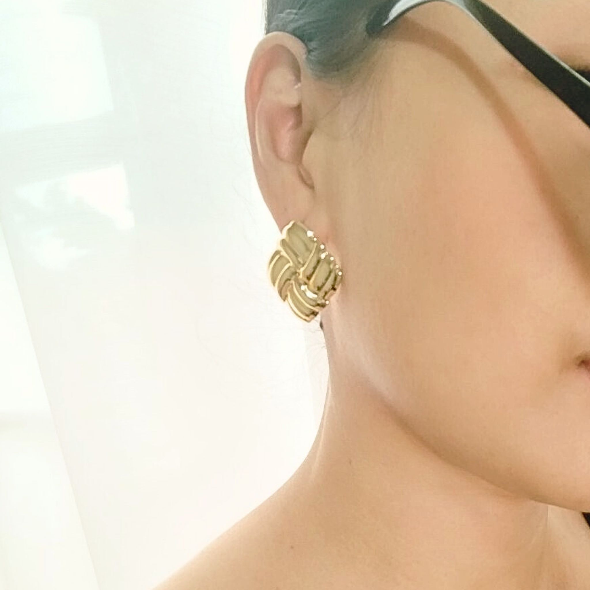 Gold Woven Knot Retro Chic Earrings