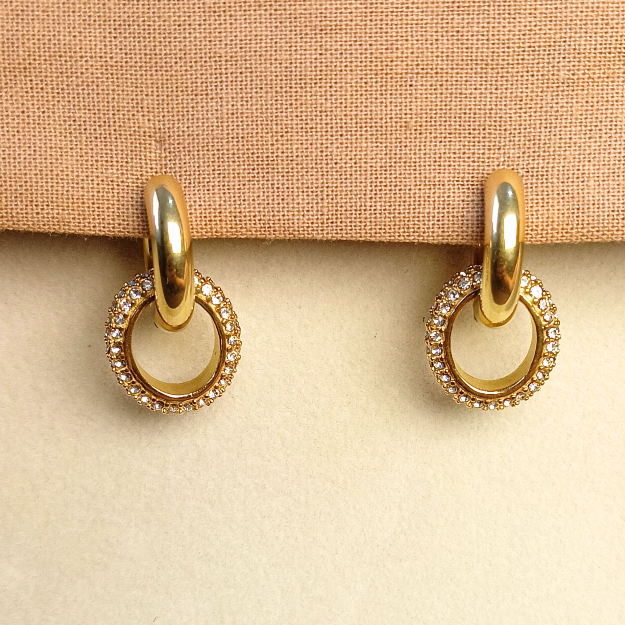 Gold Interlocking Hoop Earrings