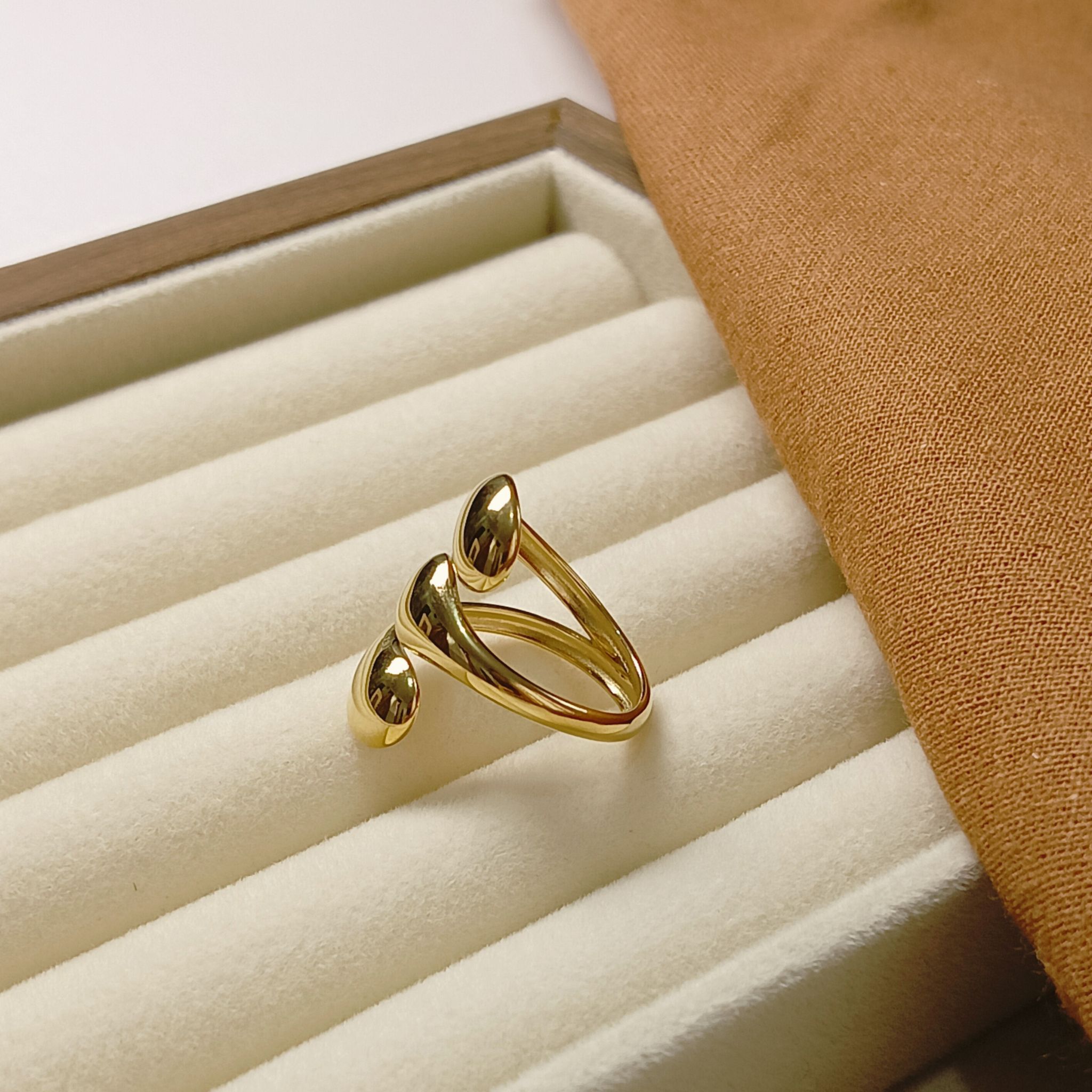 3 Drop Elegant 18K Gold Plated Statement Ring