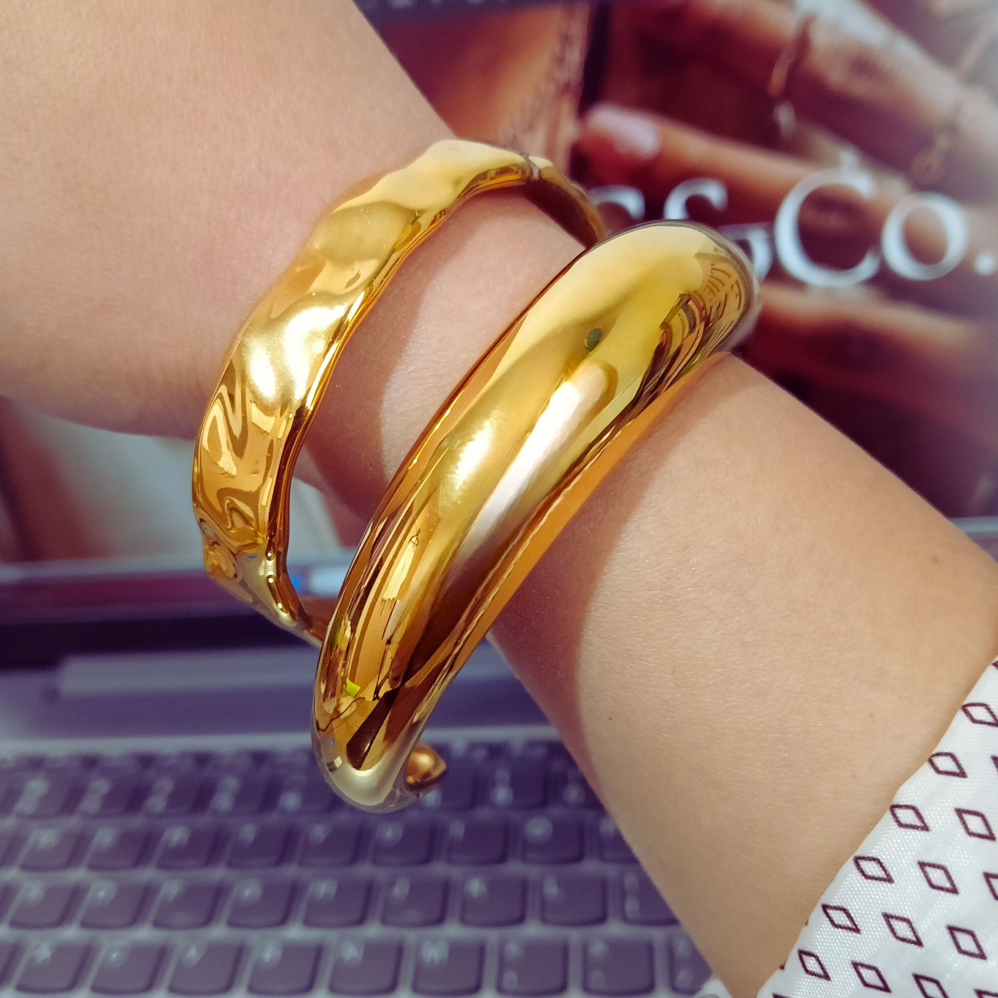  Empire Cuff Bangles 18K Gold Plated