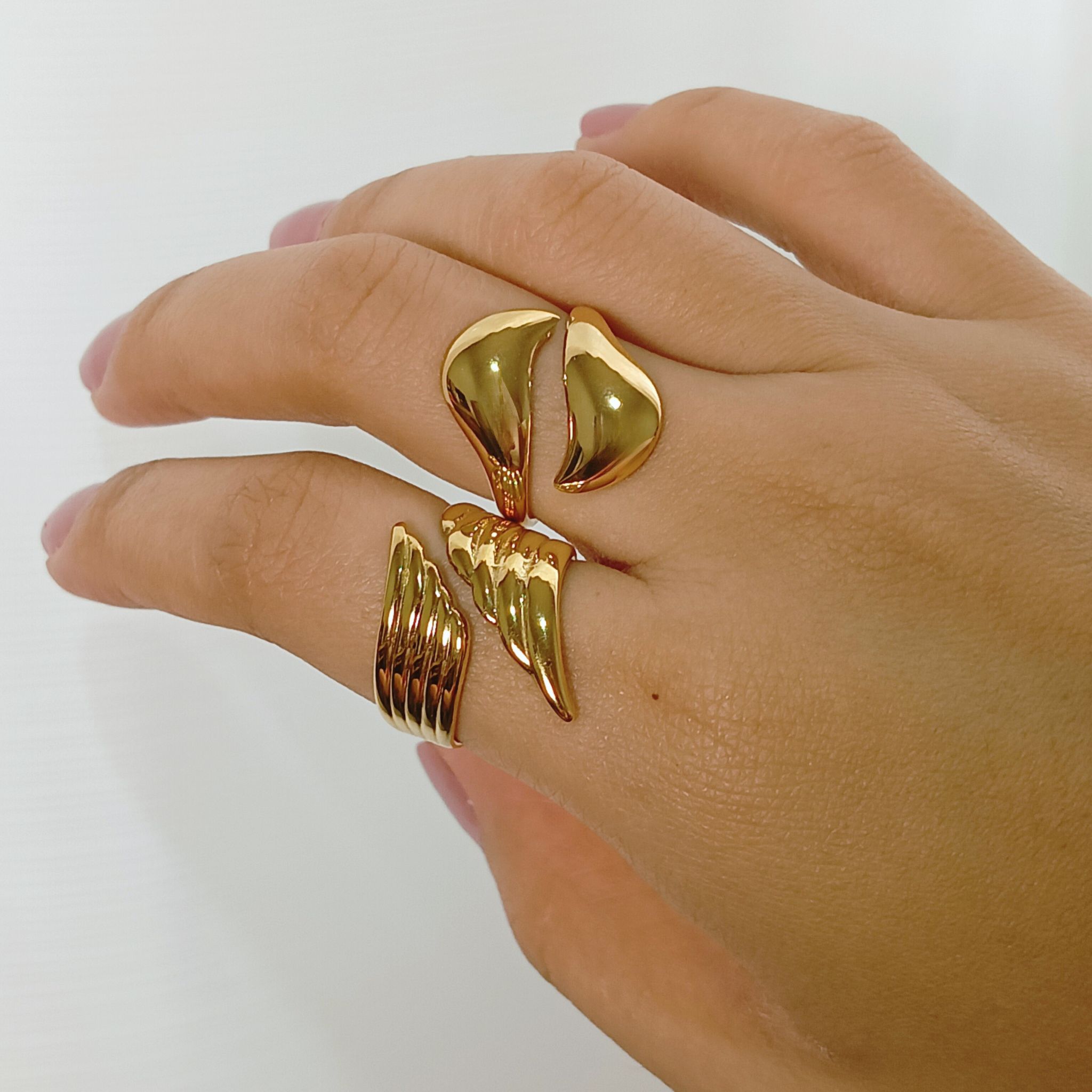 Wing-Shaped Ring 18K Gold-Plated