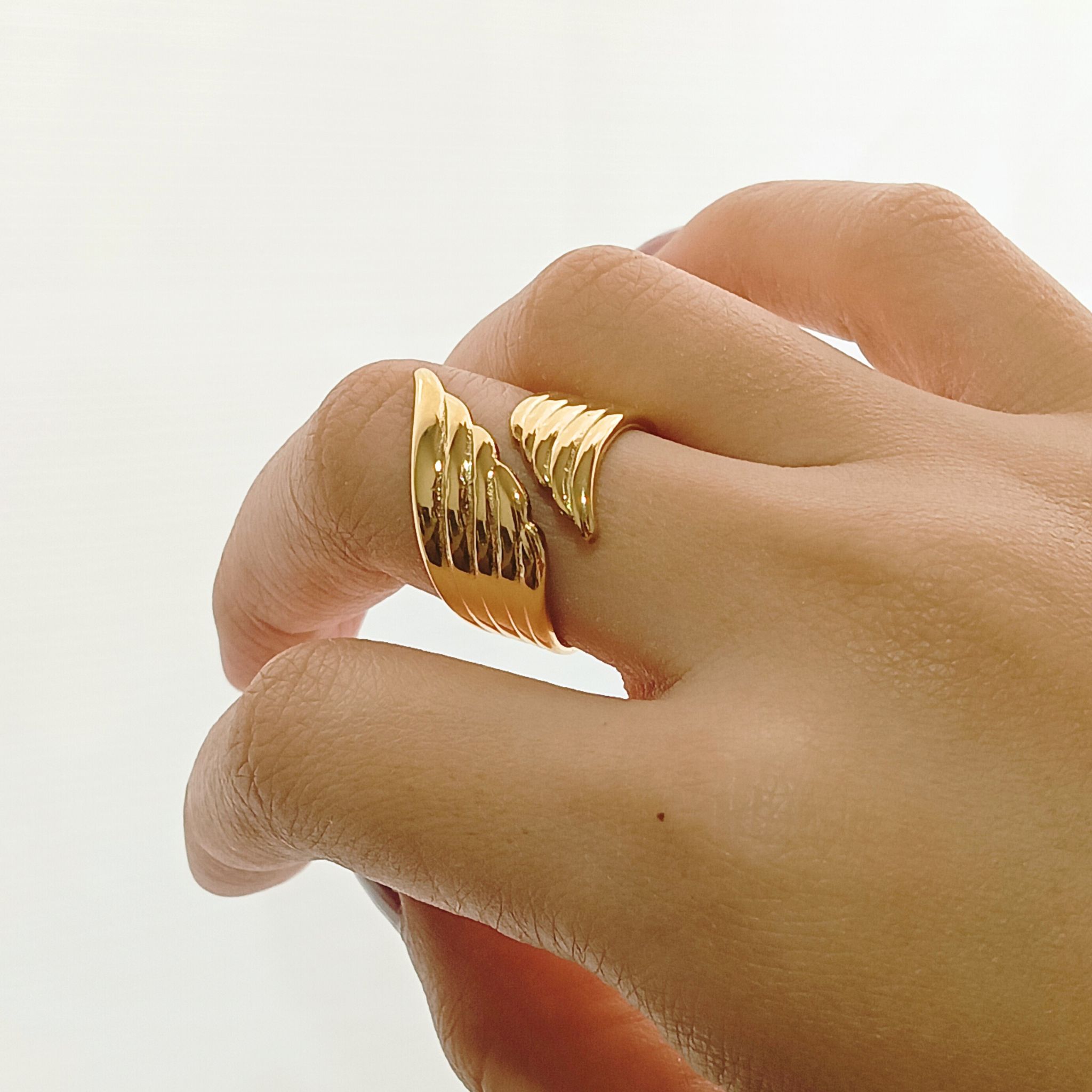Wing-Shaped Ring 18K Gold-Plated