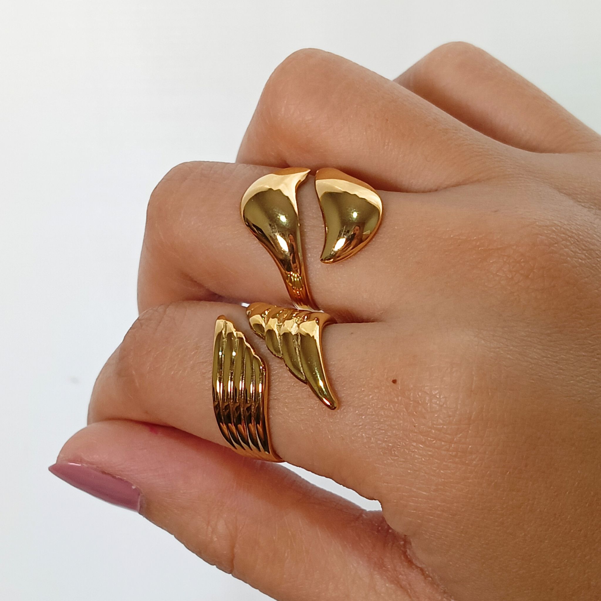 18K Gold-Plated Open Wave Ring