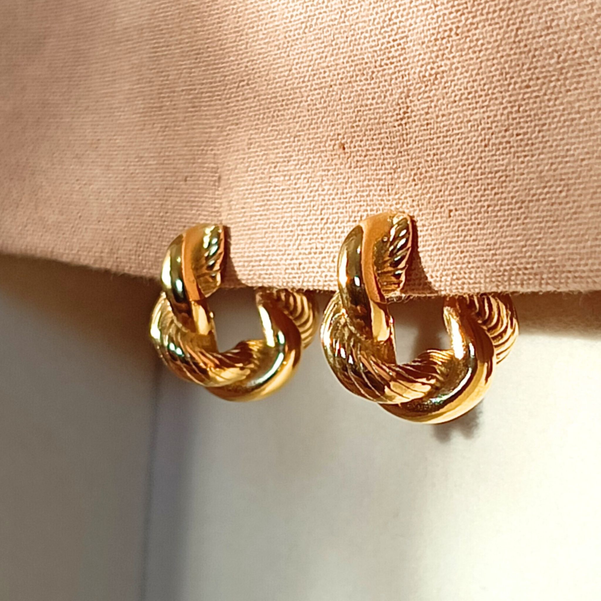 Gold Twisted Hoop Earrings