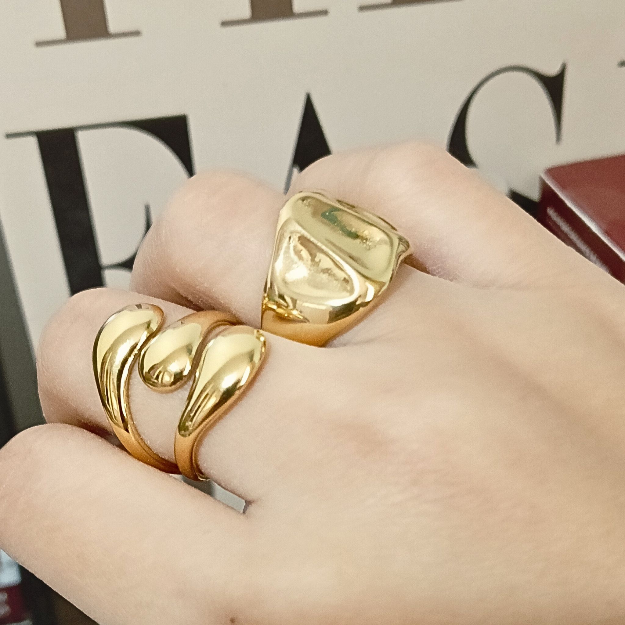 The Monarch Modern 18K Gold Plated Statement Ring